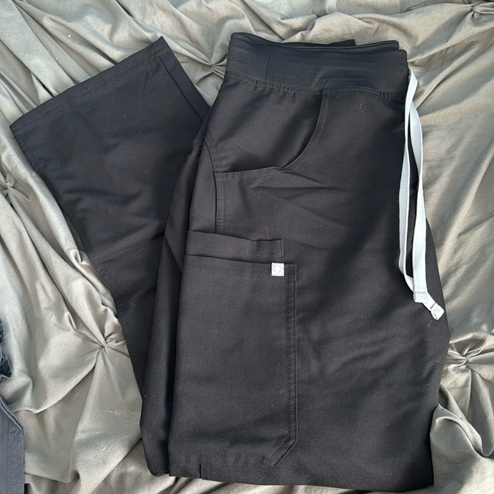 FIGS open leg black scrub pants